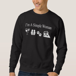 Ich bin eine einfache Frau, liebt Wein Flip Flop H Sweatshirt