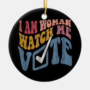 Ich bin eine Frau, die mir zusehen kann, wie ich 2 Keramik Ornament