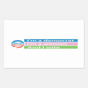 Ich bin eine Frau und ich stimme ab! Rechteckiger Aufkleber
