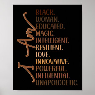 Ich bin eine gebildete schwarze Frau Melanin Schwa Poster
