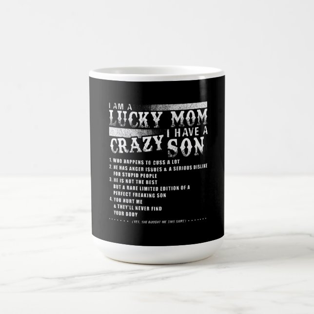 Ich bin eine glückliche Mama und habe eine verrück Kaffeetasse (Mittel)