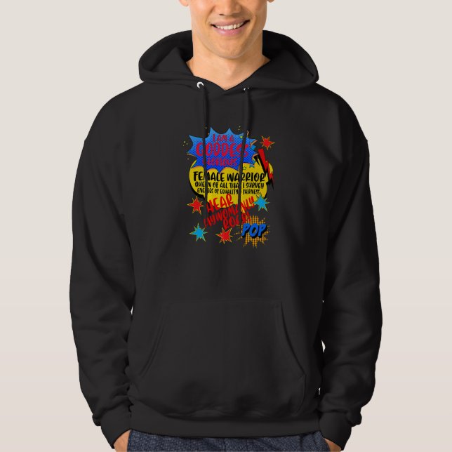 Ich bin eine Göttin Glorious weibliche Kriegerin h Hoodie (Vorderseite)