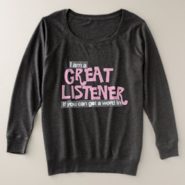 Ich bin eine großartige Hörerdamen plus die Größe Hoodie
