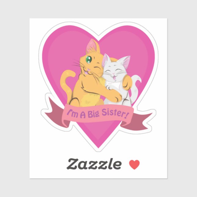 Ich bin eine große Schwester! Aufkleber (Blatt)