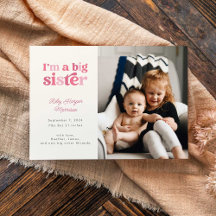 Ich bin eine große Schwester (Rosa) Foto Geburt