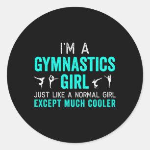 Ich bin eine Gymnastik für Gymnastik Aquamarin Runder Aufkleber