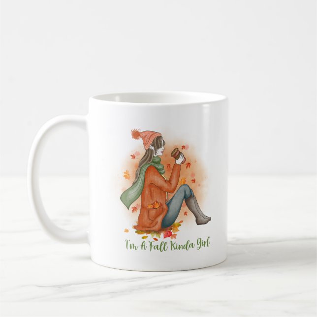 Ich bin eine Herbst-Kinda-Girl-Fall-Tasse Kaffeetasse (Links)