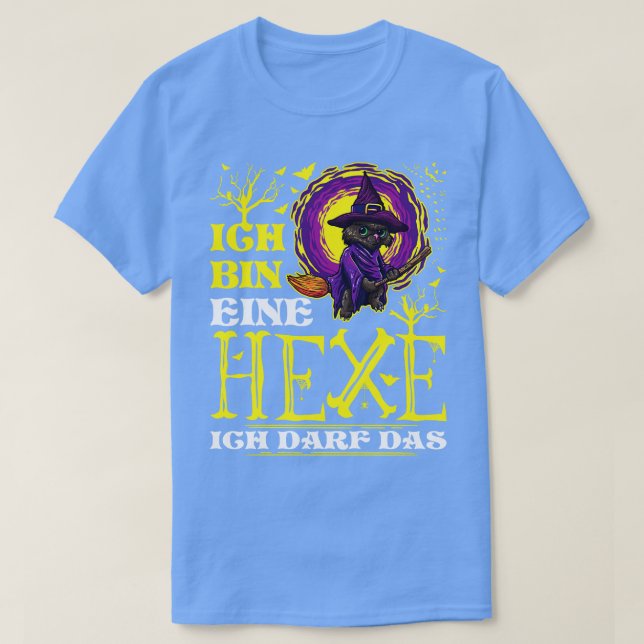 Ich bin Eine Hexe Lustige Schwarze Katze Halloween T-Shirt (Design vorne)