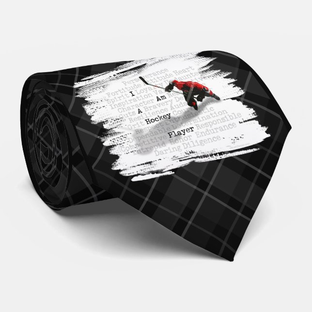 Ich bin eine Hockey-Player-Krawatte Krawatte (Gerollt)