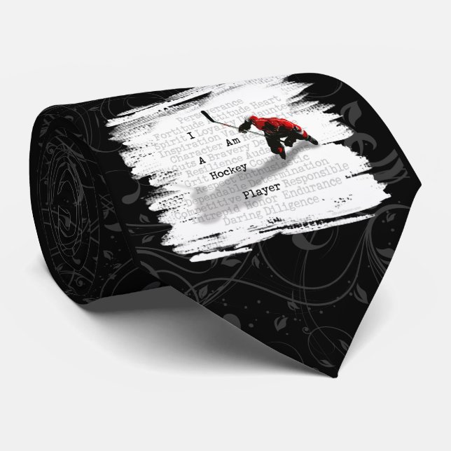 Ich bin eine Hockey-Player-Krawatte Krawatte (Gerollt)