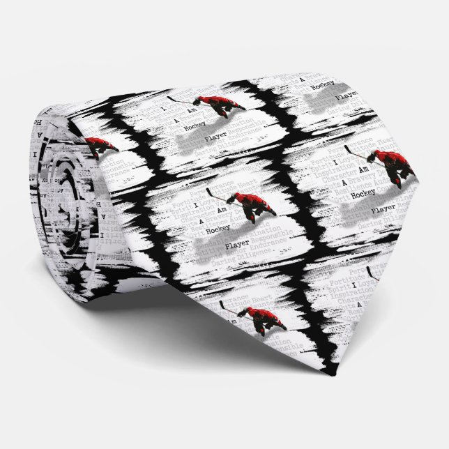 Ich bin eine Hockey-Spieler-Krawatte (dunkel) Krawatte (Gerollt)