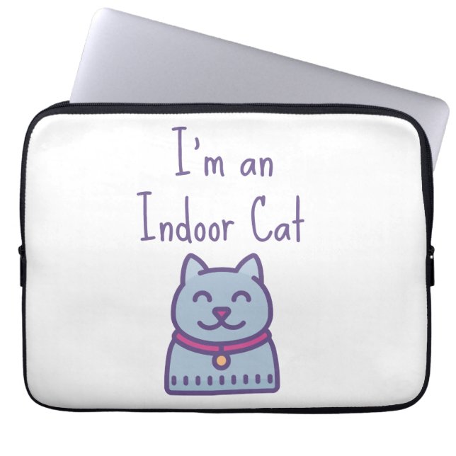 Ich bin eine Indoor Cat Funny Spaß Cat Lover Laptopschutzhülle (Vorderseite)