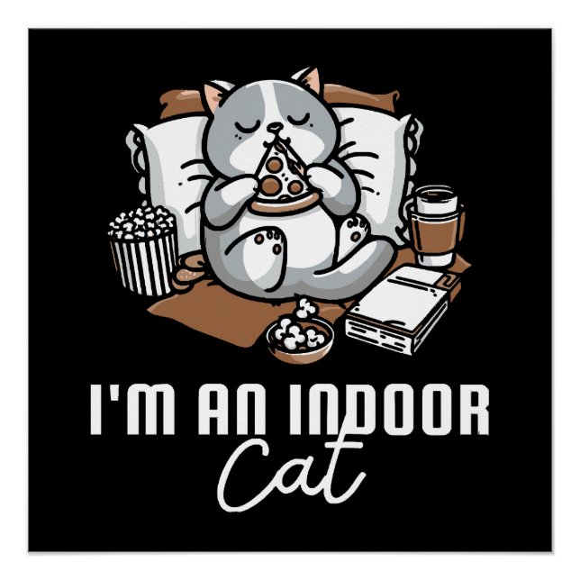Ich bin eine Katze im Haus - Introvertierte Katze Poster (Vorderseite)