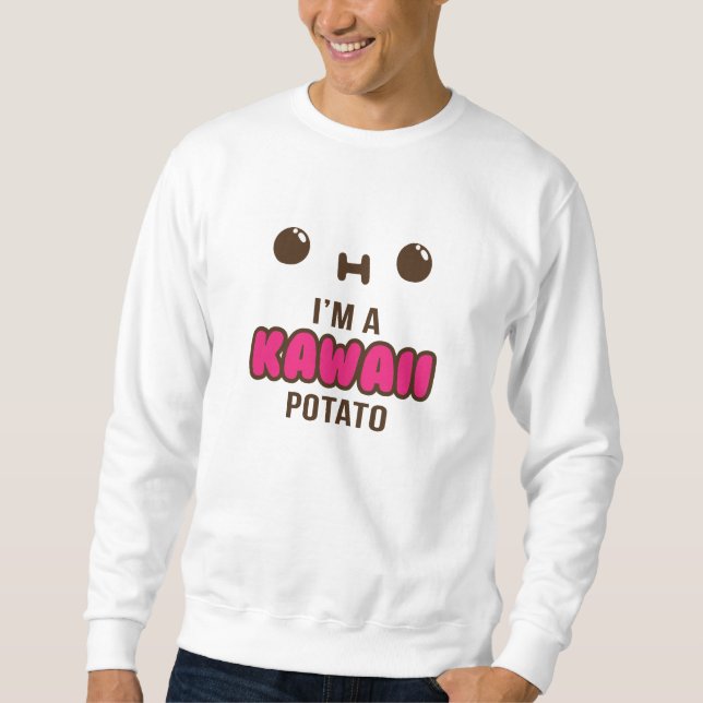 Ich bin eine Kawaii Kartoffel Crewneck Sweatshirt (Vorderseite)