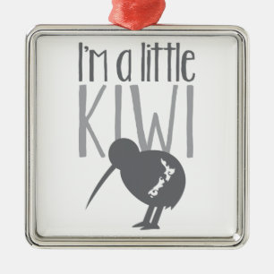 Ich bin eine kleine Kiwi mit niedlichem Silbernes Ornament