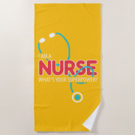 Ich bin eine Krankenschwester Strandtuch