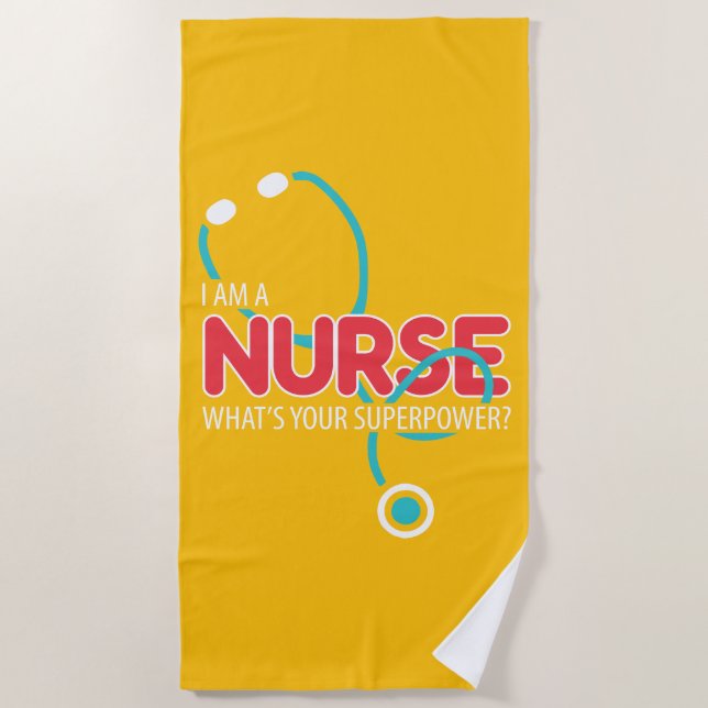Ich bin eine Krankenschwester Strandtuch (Vorderseite)