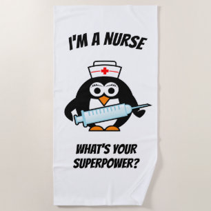 Ich bin eine Krankenschwester, was Ihre Supermacht Strandtuch