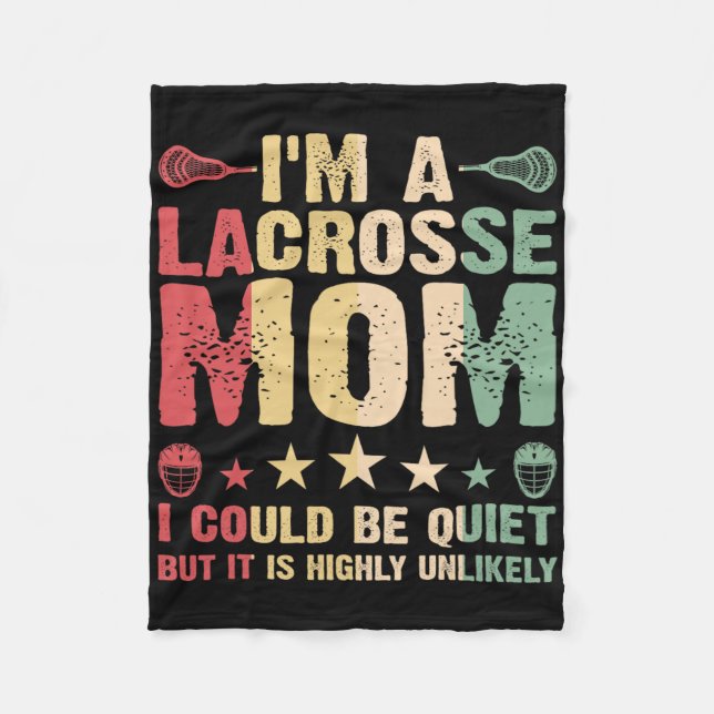 Ich bin eine Lacrosse Mama Funny Lacrosse Mama Pla Fleecedecke (Vorderseite)