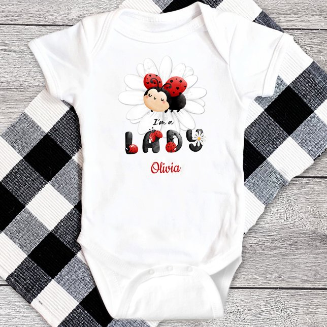 Ich bin eine Lady Baby Bodysuit Niedlich Ladybug Baby Strampler (Von Creator hochgeladen)