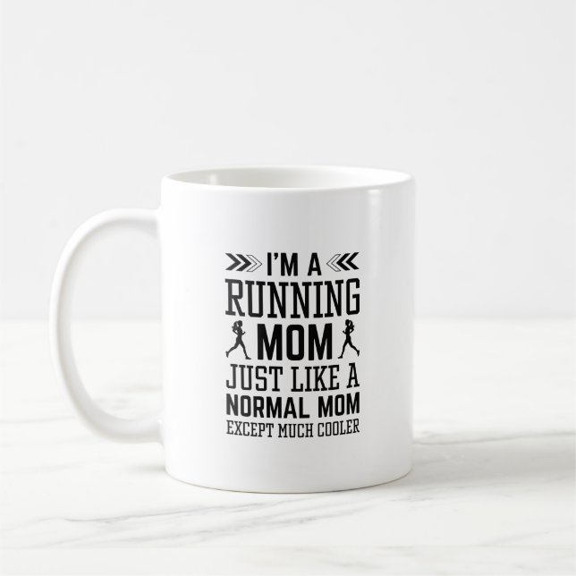 Ich bin eine laufende Mama Kaffeetasse (Links)