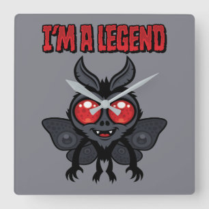 Ich bin eine Legende - Gruseliger süßer Mothman Quadratische Wanduhr