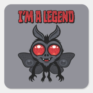 Ich bin eine Legende - Gruseliger süßer Mothman Quadratischer Aufkleber