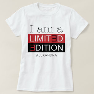 Ich bin eine limitierte Ausgabe Red Black Name ang T-Shirt