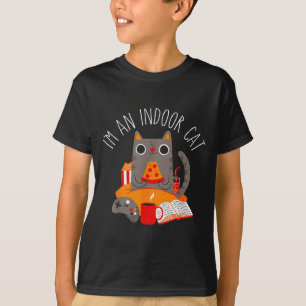 Ich bin eine lustige Indoor-Katze, die Kaffee lies T-Shirt