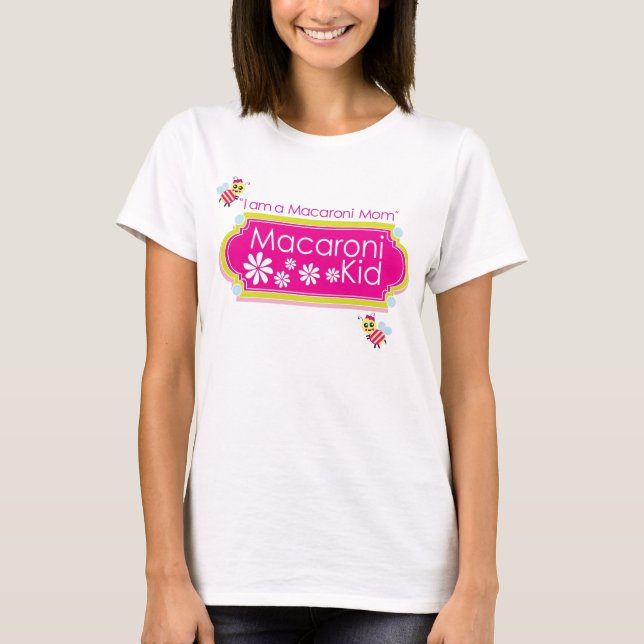 "Ich bin eine Macaroni-Mama" Angepasster Langschlä T-Shirt (Vorderseite)