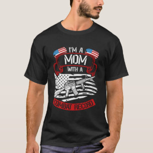Ich bin eine Mama mit einem Kämpfe-Rekord-Backprin T-Shirt