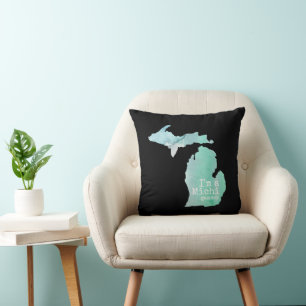 Ich bin eine Michigander-Michigan-Silhouette Kissen