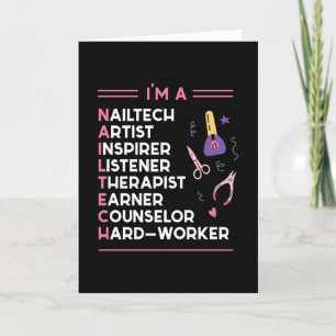 Ich bin eine Nailtech Fingernail Manicure Karte