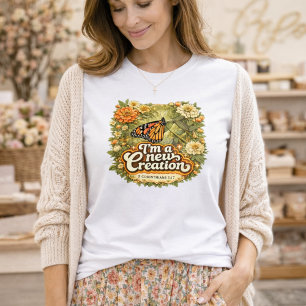 Ich bin eine neue Schöpfung Vintage-Schmetterling  T-Shirt
