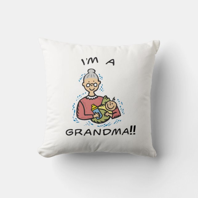 Ich bin eine Oma-Oma und ein Baby-Geschenk Kissen (Vorderseite)