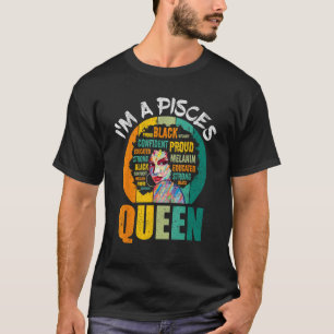 Ich bin eine Pisces Queen Vintag Melanin Black Wom T-Shirt