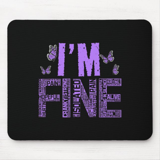 Ich bin eine schöne Fibromyalgie, Krieger-Fibro-Se Mousepad (Vorne)