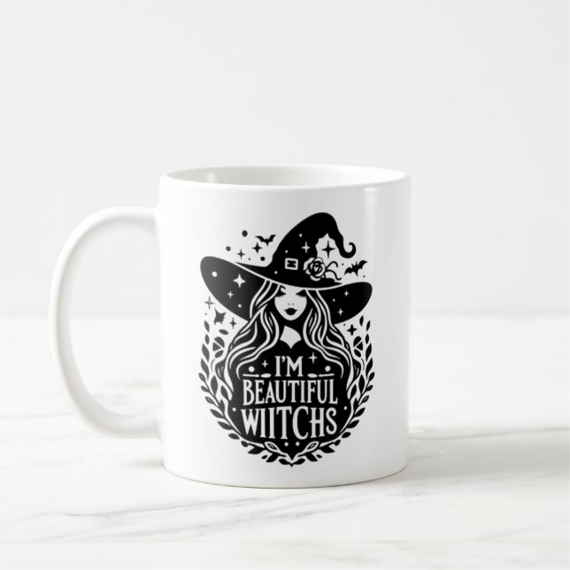 Ich bin eine schöne Hexe Kaffeetasse (Links)