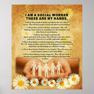 Ich bin eine Sozialarbeiterinitiative und Motivier Poster