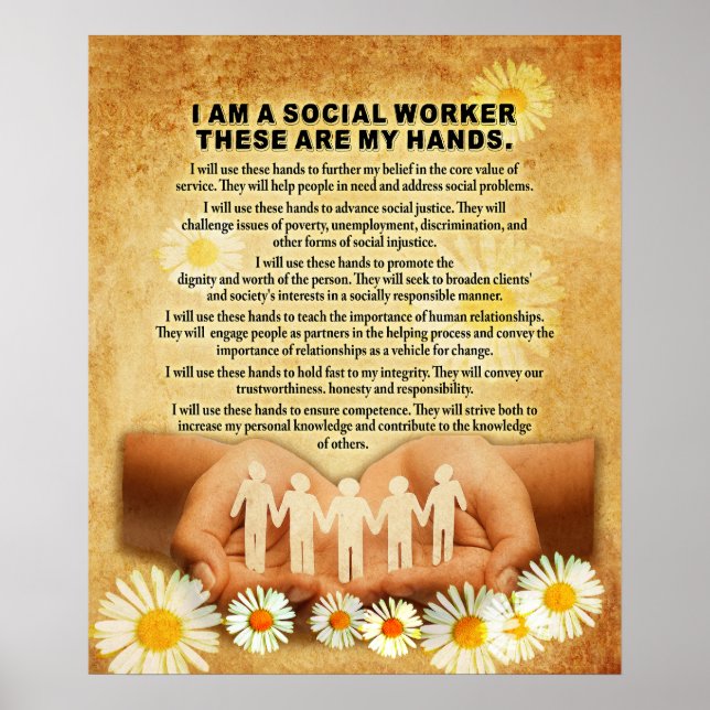 Ich bin eine Sozialarbeiterinitiative und Motivier Poster (Vorne)