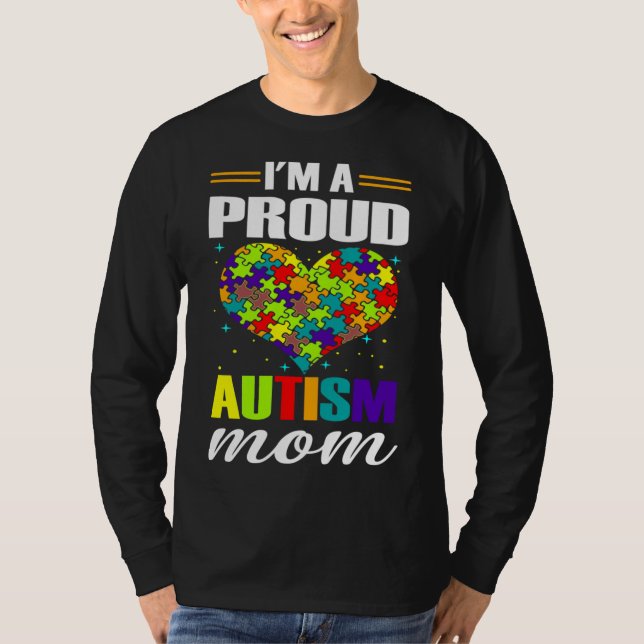 Ich bin eine stolz autistische Mama Autismus Bewus T-Shirt (Vorderseite)