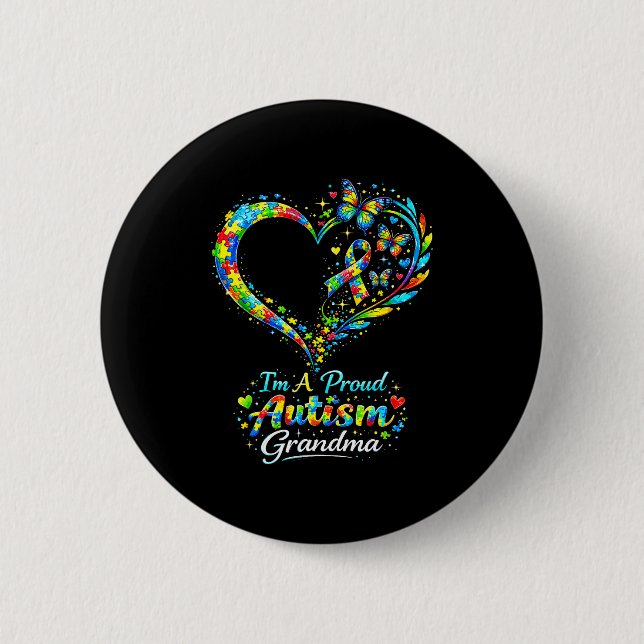 Ich bin eine stolze Autismus-Oma Autismus-Bewussts Button (Vorderseite)