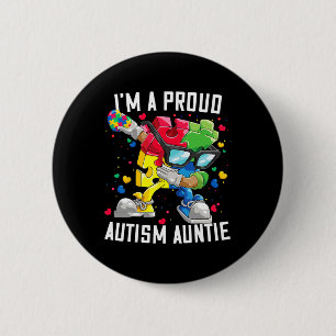 Ich bin eine stolze Autismus-Tante Autismus-Bewuss Button