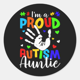 Ich bin eine stolze Autismus Tante Niedlich Autism Runder Aufkleber