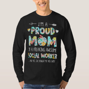 Ich bin eine stolze Mama aus der Blume der Soziala T-Shirt