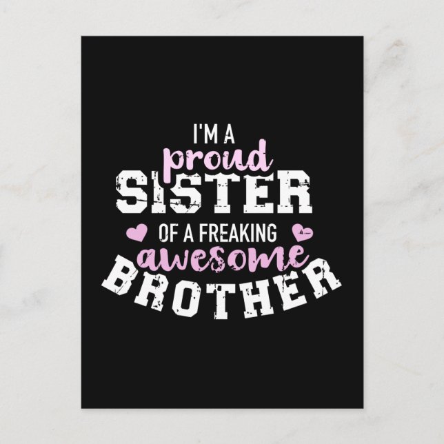 Ich bin eine stolze Schwester eines phantastischen Postkarte (Vorderseite)
