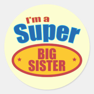 Ich bin eine super große Schwester Runder Aufkleber