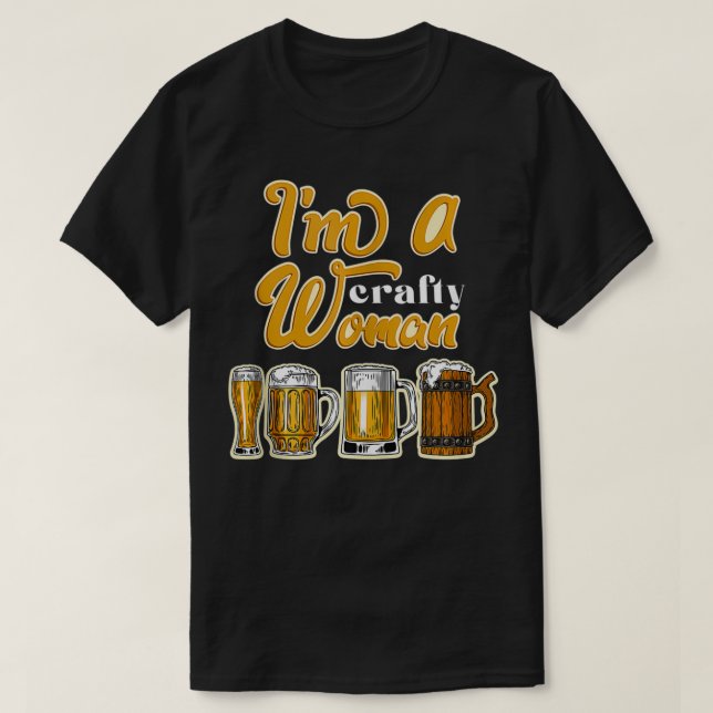 Ich bin eine verrückte Frau Bier Liquor Cheers Alc T-Shirt (Design vorne)