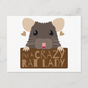 Ich bin eine verrückte Ratte-Dame Postkarte