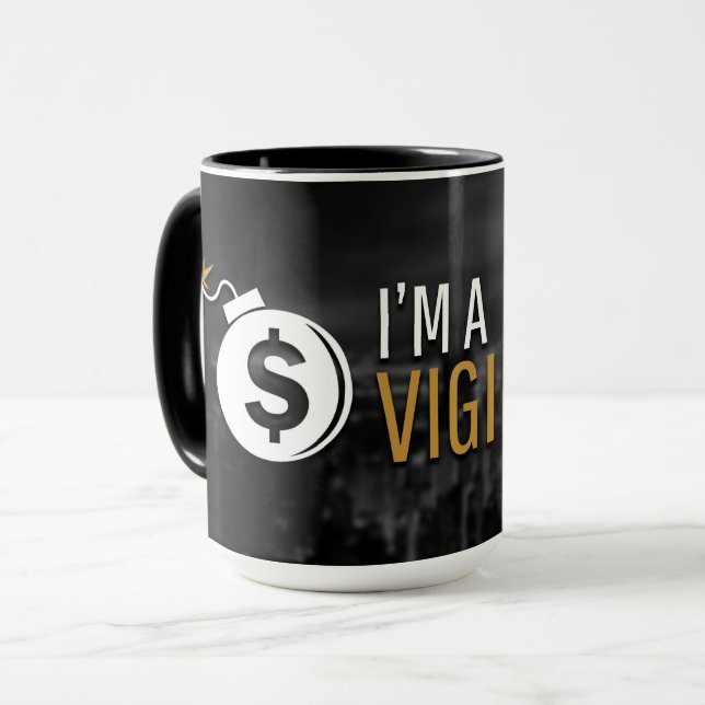 Ich bin eine Vigilante-Kaffee-Tasse Tasse (Vorderseite Links)